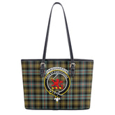 Farquharson Weathered Tartan Crest Leather Tote Bag